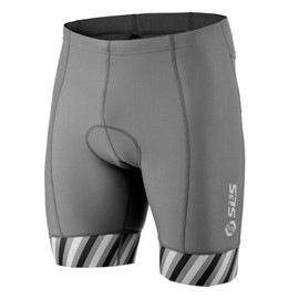 SLS3 Triathlon Shorts Mens - Tri Short Men's - Tri Shorts for Men | 2 Pockets | Black FRT 2.0 German Designed (Gray/Gray Stripes, Medium)