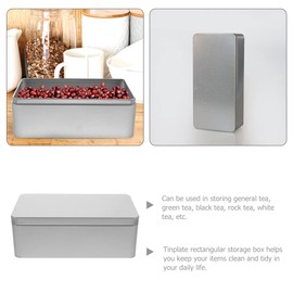 Angoily Rectangular Empty Tin Container With Lid - Tinplate Storage Box for Candy, Cookie, Jewelry, Trinket, Coin, Tea, Coffee