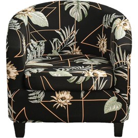 Stretch Club Chair Slipcover 2 Piece Printed Tub Chair Covers Armchair Cover Sofa Cover Furniture Protector for Living Room Arm Chair Cover for Living Room (Color : #19)