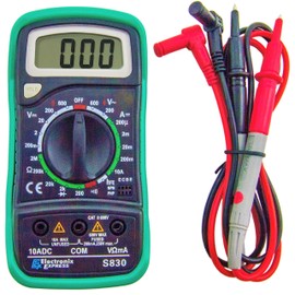 Digital Multimeter 3½ Digit 1999 Counts LCD Display, AC/DC to 600V, Current to 10A, Measures Resistance, Continuity/Diode/Transistor Test