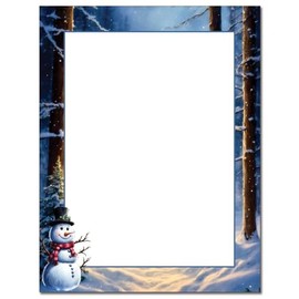 The Image Shop – Snowman Dreams - Paquete de 25 cartulinas – 8.5 x 11 pulgadas personalizables – Compatible con inyección de tinta e impresión láser
