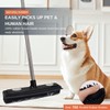 Timnbo Rubber Broom with Squeegee for Pet Hair Removal Long