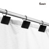 Sunlit Geometric Decorative Shower Curtain Hooks, Matte Square Geometric Black