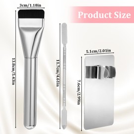 3 Pcs Makeup Mixing Palette Tray Set, Including Makeup Palette, Spatula Brush Make up for Foundation Eye Shadow Eyelash Nail Art