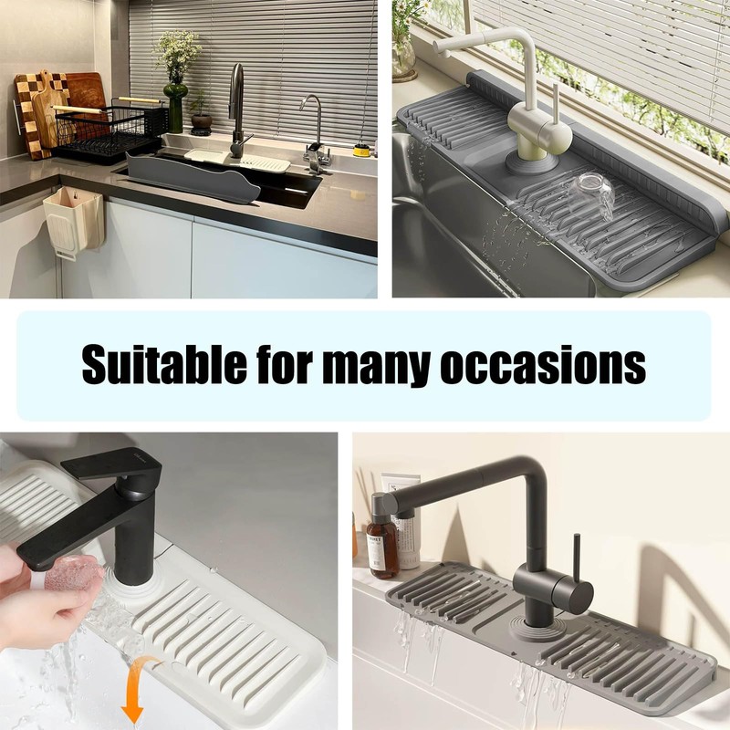 STARGAZ Silicone Faucet Mat for Kitchen Sink,Faucet Draining Mat,Sink Back