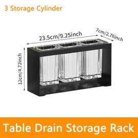 Yhuasia Cutlery Holder, Kitchen Utensil Holder, Countertop Cutlery Dryer, Tableware Holder Box, Table Top Separate 3 Cups Fork Chopsticks Kitchen Storage Cutlery Utensil Organiser