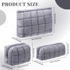 Huhumy 3 Pcs Puffy Makeup Bag Quilted Makeup Bag Cute
