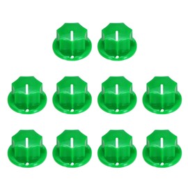 sourcing map 10Pcs ABS and Copper Potentiometer Knobs 1/4" Volume Tone Control Top Hat Knob for Guitar Instruments Audio Mixer Amplifier Green