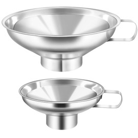 Stainless Steel Wide Mouth Funnel, SHOWFULL Canning Funnels for Transferring Liquid Dry Ingredients (2 Pack)