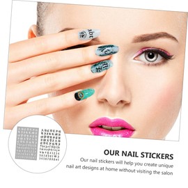 BIUDECO Fashionable Nail Stickers Geometric Pattern 5 Sets of Nail Chrome Sticker Unique Manicure Decorations DIY Nails Supplies