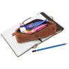 Rustic Town Leather Pencil Case - Zippered Pen Holder Pouch