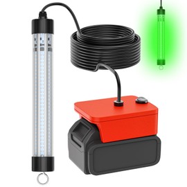 Underwater Fishing Light Compatible for Milwaukee M18 18V Battery，LED Green Light for 60W IP68 6000 Lumens Fish Attracting, Night Fishing for Docks Boats or Kayaks(no Battery)