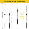 Frebuta Clothes Hook Pole Heavy Duty, 36" to 65" Long
