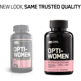 Optimum Nutrition Opti-Women, Vitamin C, Zinc and Vitamin D for Immune Support Womens Daily Multivitamin Supplement with Iron, Capsules, 60 Count