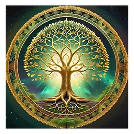 DCIDBEI 30x30cm Tree of Life Diamond Painting 5D Complete Round Diamond Painting Tree of Life Diamond Art Aesthetic Arts Crafts Kids Wall Decor Entryway Kitchen Office