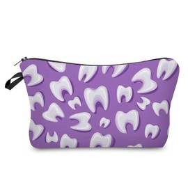 Livel lhood Cartoon Teeth Makeup Bag Cute Small Organizer Zipper Pouch Cartoon Teeth Cosmetic Bag Birthday Present for Women Friends -6