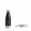 Lacor 62536 Double Wall Stainless Steel Bottle - Black, 0.26