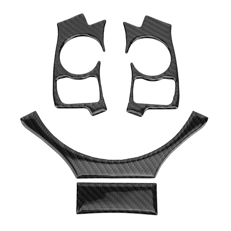 4Pcs/Set Carbon Fiber Steering Wheel Trim Cover Car Refitting Fits