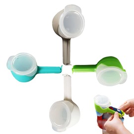 DZHPSRSZ 4Pack Bag clip Storage Home Food Homeware,Bag Clip with Pour Spout for Kitchen,Food Snack,Bag Clips for Granular Items,Flours-4 Colors(Green,White,Gray,Blue)