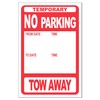 Temporary No Parking, Tow Away Signs - 25 pack -