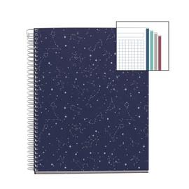 Miquelrius A5 Notebook Extra Strong Cover 4 Coloured Strips 120 Sheets Squared Paper 70g Micro Perforated with 2 Holes for 2 Rings Blue