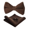 HOULIFE Men's Pre-tied Bowties Velvet Solid Color Adjustable Bow Tie