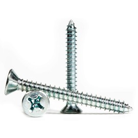 4.2mm x 25mm Phillips Countersunk Self Tapping Screws Steel Tappers (Pack of 20)