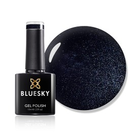 Bluesky Overtly Onyx 80540 Black Dark Glitter Onyx Gel Nail Polish Long Lasting Chip Resistant 10ml (Need to dry under UV LED lamp)