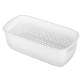 ARTIBETTER Reusable Colander Basket with Wall-Mount Design Space-Saving Kitchen Strainer Bowl for Washing Fruits and Vegetables White Drain Filter for Organized Kitchen