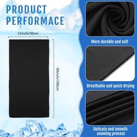 Hosuly 6 Pack Cooling Towels 40" x 12" Cooling Towels for Neck and Face, Cooling Towels for Hot Weather Ice Breathable Chilly Portable Cooling Neck Wraps for Yoga (Black, White, Light Gray)