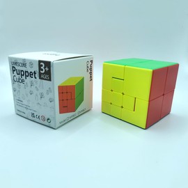 AI-YUN 3x3 Puppet Speed Cube, 3x3 Bandage Magic Cube, Brain Teaser Puzzle Toys, Limited Rotation, Creative New Cube (Version 2)