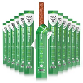 Mission Meats Beef Sticks – 100% Grass Fed & Pasture Raised, Sugar Free, Individually Wrapped Healthy Snacks, Whole 30 & Paleo Friendly, Original 1oz (Pack of 12)