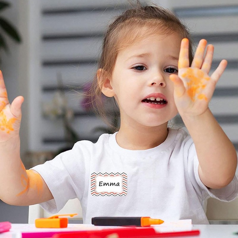 12Pcs Rose Gold Border Stickers Blank Name Tag Stickers for