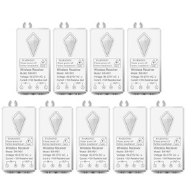 9Pack Extra Wireless Receiver for NineLeaf Wireless Light Switch Kit, Can Pair with Different Style Wireless Light Switch, Can 't Used Separetely, Updated 80-275V, 433MHz, Easy to Pair (Receiver Only)