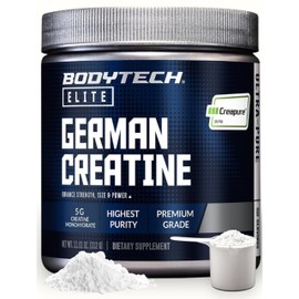 BodyTech Elite German Creatine with Creapure®, Creatine Monohydrate Powder for Strength, Size & Power, 5g per Serving, Unflavored, Gluten Free, 11.01 oz, 60 Servings