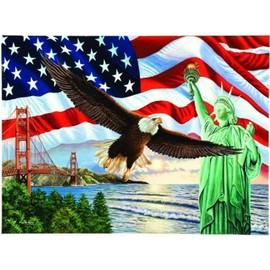 SUNSOUT INC - from Sea to Shining Sea - 1000 pc Jigsaw Puzzle by Artist: Higgins Bond - Finished Size 20" x 27" Fourth of July - MPN# 45826