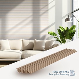 MDF Wood Wall Panels – 4 pcs of 3D Wall Panels Smooth, Fluted, Easy to Paint Slats for DIY Projects, Interior Design & Stylish Decor on Accent Walls