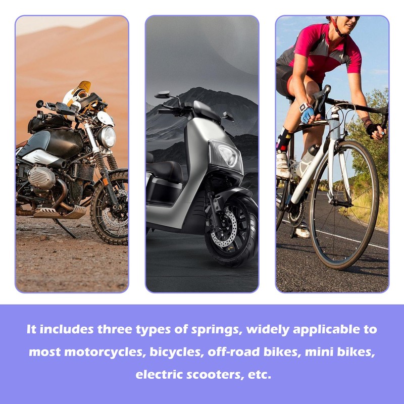 6PCS Motorcycle Kickstand Springs with 3 Size,Steel Kick Stand Spring