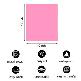 FUNKAKA Pink HTV Heat Transfer Vinyl Bundle, 12" x 10" Glossy Pink Iron on Vinyl for T-Shirt, 10 Sheets Sticky HTV Vinyl for All Cutter Machines Easy to Cut & Weed for Heat Vinyl Design