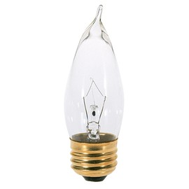 Satco S3264 120V Medium Base 25-Watt CA10 Light Bulb, Clear