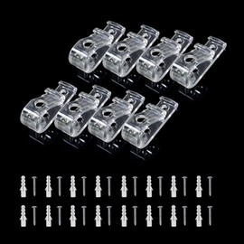 Gocelyn Curtain Clear P Clip Hooks with Screws, Roller Shade Clear Safety Chain and Cord Guide Fixation Hooks for Vertical Roman Roller Blinds Ball Bead Chain Cord Control