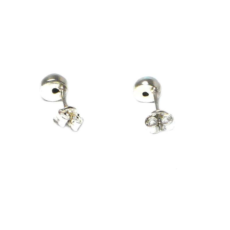 Round Blue LARIMAR Sterling Silver Gemstone Ear Stud Earrings 925-5