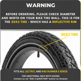Allscape 20x3 Fat Bike Tires – Heavy Duty 20 Inch Fat Tire for MTB & EBikes, Durable All-Terrain Directional 2X Thicker Than Stock Tires – 1 Pack – USA Customer Support
