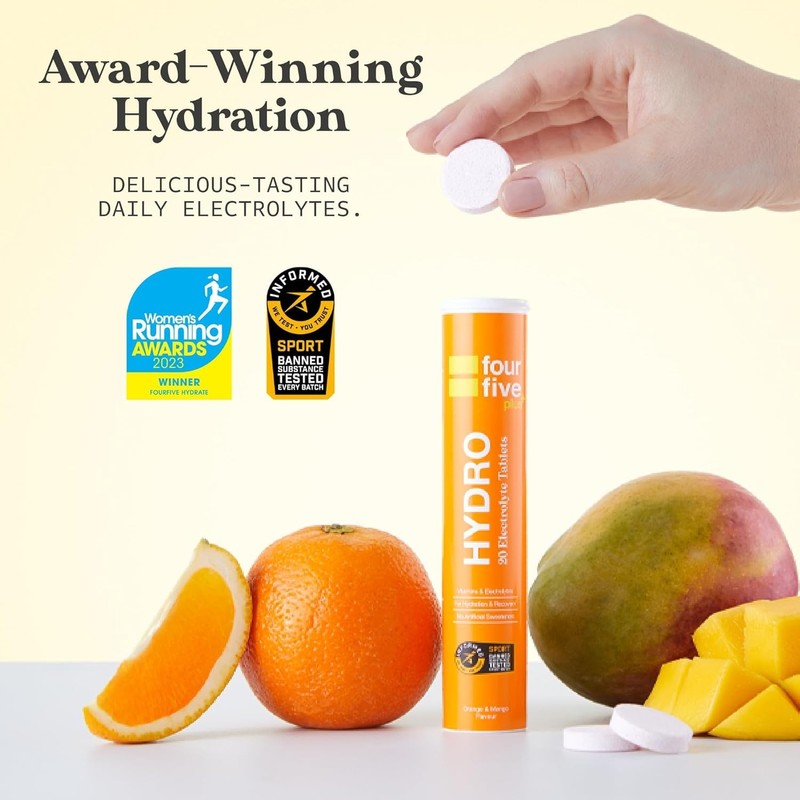 fourfive fourfive Hydration Tablets (Orange & Mango) Low Calorie Vitamin