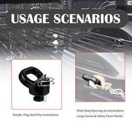 60618 Puck System Gooseneck Hitch Ball Kit Compatible With Dodge Ram 2500 3500 2013-2024, 2-5/16 Inch Gooseneck Ball With 2 Gooseneck Safety Chain Anchors Replace GNXA2062 (30000 Lbs GTW/7500 Lbs VTW)