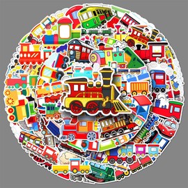 Train Stickers 100 Pack Laptop Stickers,Train Vinyl Waterproof Decals for Water Bottles Skateboard Scrapbook Bike Computer,Phone,-Graffiti Decals Pack for Teens Girls Kids