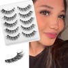 Frihappy Wispy Mink Lashes - Natural False Eyelashes, 5 Pairs