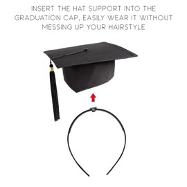 DIELOVEHUA 2 Stück Bachelor Hut Stirnbänder, Abschluss Hut Stirnband Insert, für die Sicherung Graduation Frisur, Abschluss Deko, Unisex Haarreif für Graduierung Studierende(C)