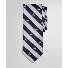 Brooks Brothers BB#4 Guard Stripe GF Jacquard Lep Tie F21120100189880, multicolor (navy / white), Free size