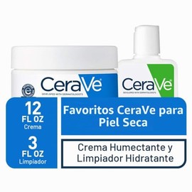 CeraVe Moisturizing Cream and Hydrating Face Wash Trial Combo | 12oz Cream + 3oz Travel Size Cleanser